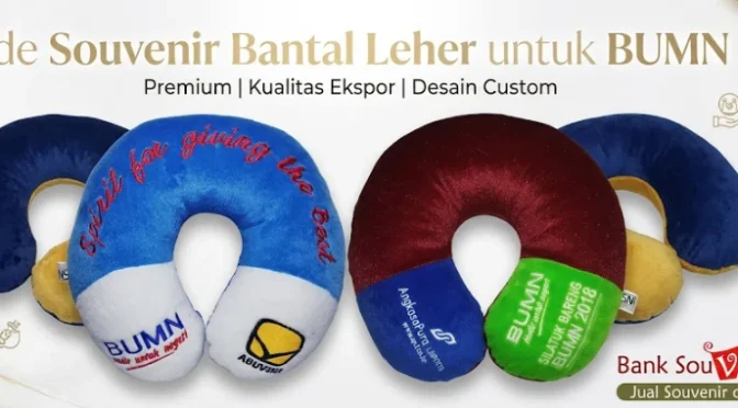 souvenir bantal leher BUMN